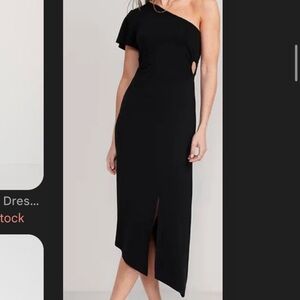 Old Navy Asymmetrical Black One-Shoulder Dress